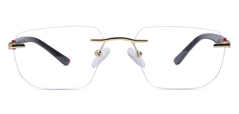 Specsmakers Blue Zero Unisex Computer Glasses Rimless Geometric Small ...