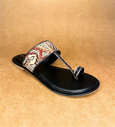 Buy Women's Designer Kolhapuri Slippers Handmade In India by KANVAS ...