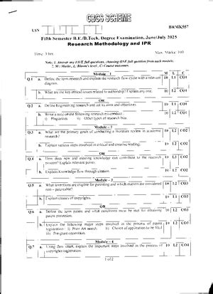 [Solved] research methodology - Research Methodology and IPR (BRMK557 ...