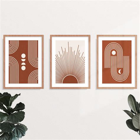 Yumknow Boho Abstract Wall Art Unframed 8x10 Set Of 3 | Desertcart INDIA