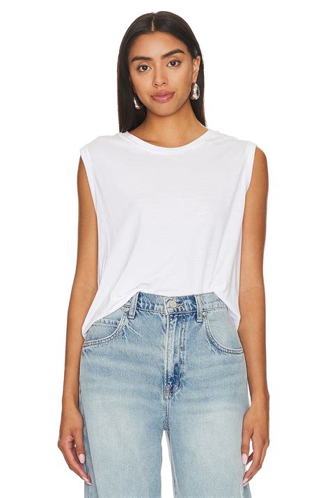 Michael Lauren Rishi Crop Boxy Tank in White | REVOLVE