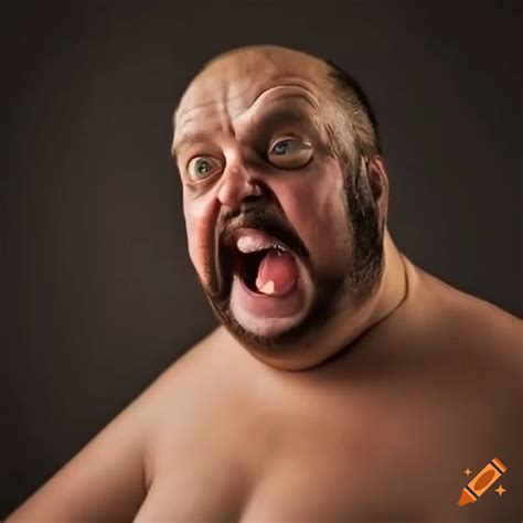 Funny image of a man with a big belly from eating too much pie on Craiyon