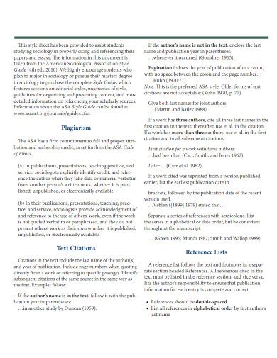 Image result for Example of Asa Style Paper