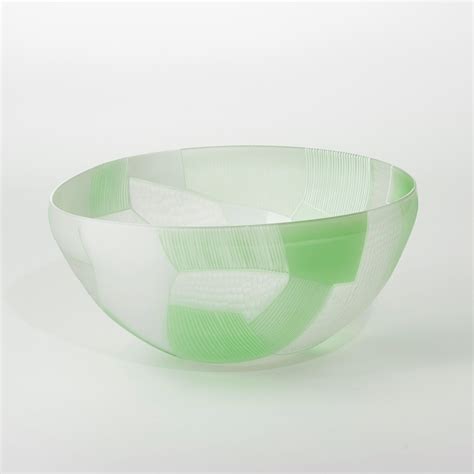 Abstracted Land Grey Sky over Moss Green, cut glass centrepiece by Kate Jones For Sale at 1stDibs