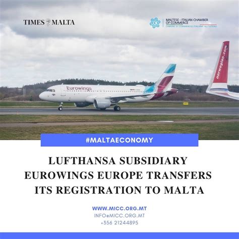 Lufthansa subsidiary Eurowings Europe transfers its registration to Malta - Maltese Italian ...