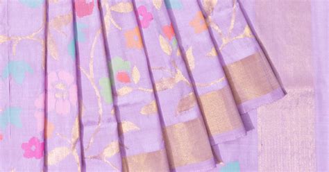 Uppada Silk Jamdani Jaal Lavender Saree | Kankatala