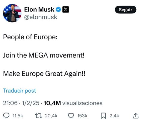 Elon Musk Launches 'Make Europe Great Again' Movement with MEGA Caps ...