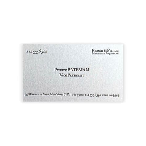American Psycho Business Card Template 的图像结果