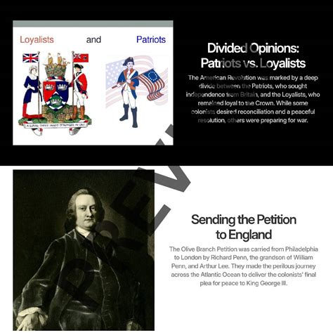 Diplomacy or Revolution? The Olive Branch Petition - Educational Slides!