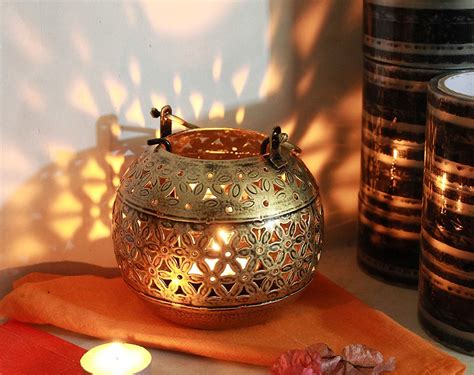 Anshika International Wrought Metal Handi Diya Lantern Candle Holder ...