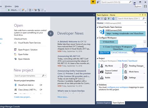 Image result for Visual Studio 2019 TFS Connection