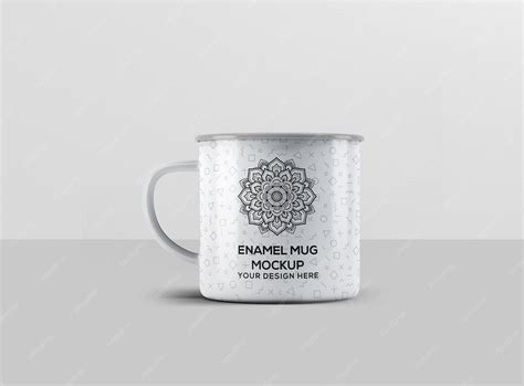 Premium PSD | Enamel mug mockup