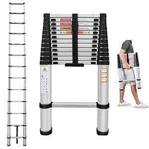 Aluminum Extension Ladder 16.4ft, Heavy Duty Telescoping Ladder ...