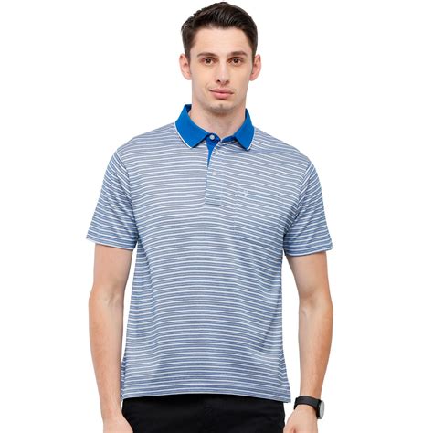 Classic Polo Men's Striped Authentic Fit Premium Cotton R.Blue Stripe T ...