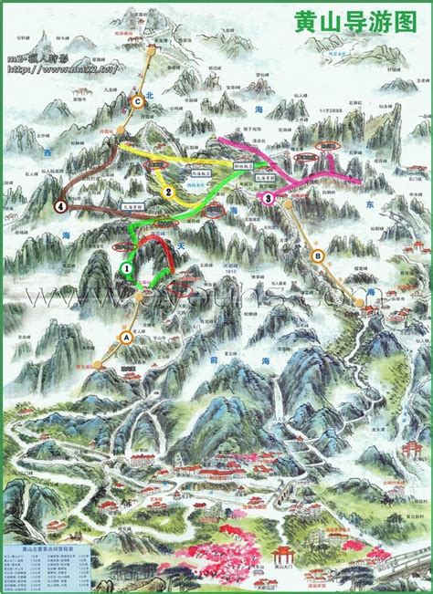 2023年黄山风景区高清导游图