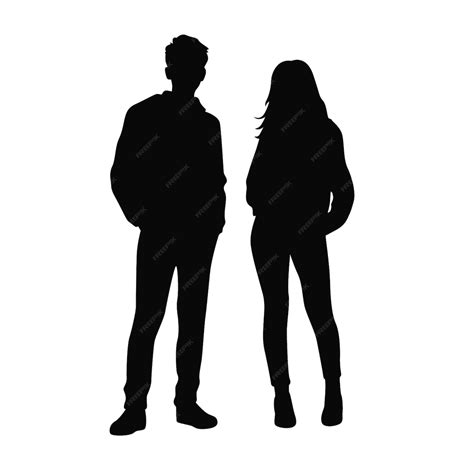 Silueta de hombre y mujer Silueta del hombre y la mujer | Vector Premium