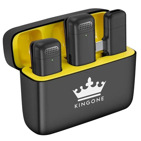 Kingone Wireless Lavalier Microphone 3 in 1 Mini Microphone Cordless ...