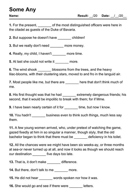 Some Any Worksheet PDF 的图像结果