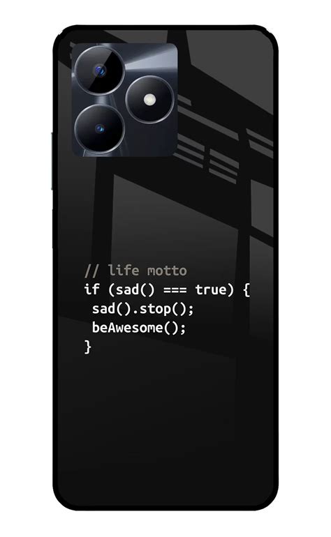 Buy Now Life Motto Code Glass Case for Realme C53 Online | Casekaro