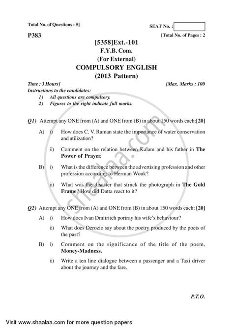 Compulsory English 2017-2018 B.Com (External) (Correspondence) 1st Year ...