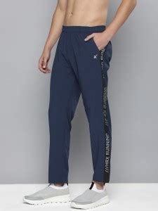 HRX by Hrithik Roshan Solid Men Blue Track Pants - Buy HRX by Hrithik ...