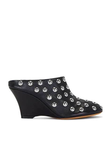 KHAITE Apollo Wedge Studded Mule in Black | FWRD