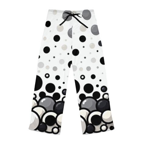 Sexxy Black and White Bubbles Women's Pajama Pants, Monochrome Lounge Pants, Pajama Bottoms ...