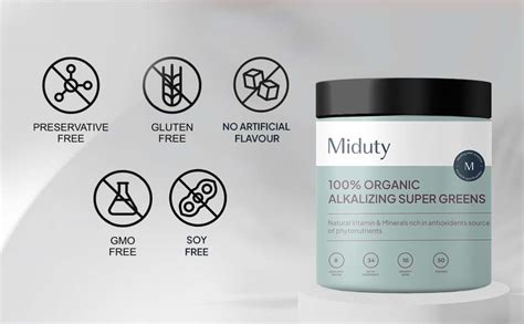 Buy Miduty Supergreens 40+ Organic Superfoods with Vitamins, Minerals ...