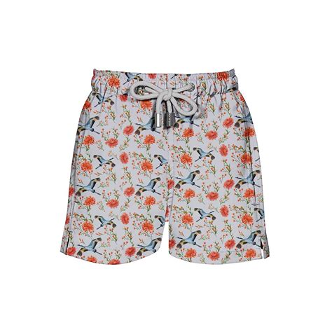 House of Malabaar | HOM printed swim shorts for boys - Flying crane