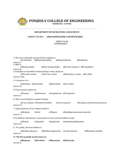 19-20 chemistry add on answer key - DEPARTMENT OF HUMANITIES AND ...