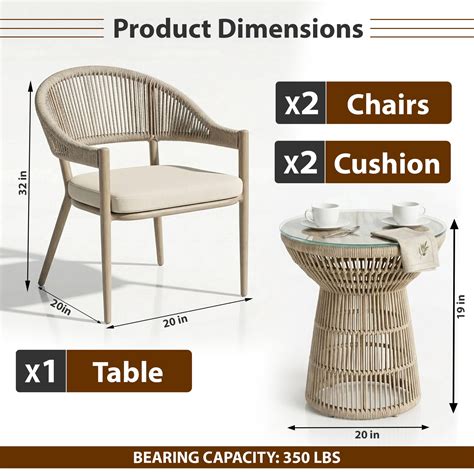 Dreamline Outdoor Furniture Garden Patio Seating Set 1+2 2 Chairs and 1 ...