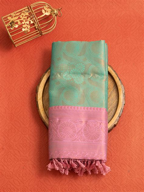 Women Green with Pink Art Silk Saree ASS45