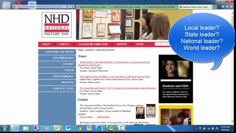 NHD: Website and Student Examples - YouTube