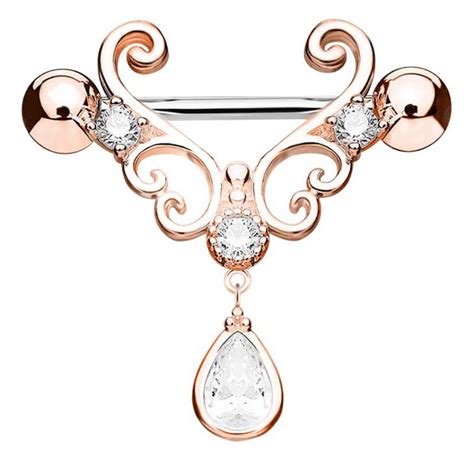 Buy Fashion Sexy Nipple Ring Rhinestone Dangle Chain Body Piercing Barbell Jewelry at affordable ...