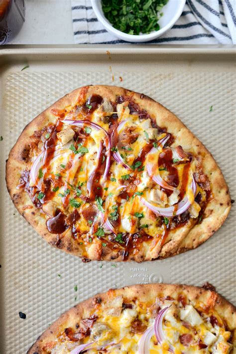 BBQ Chicken Naan Pizzas - Simply Scratch