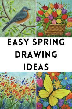 25 Easy Spring Drawing Ideas for Kids & Adults | Spring drawing, Spring ...
