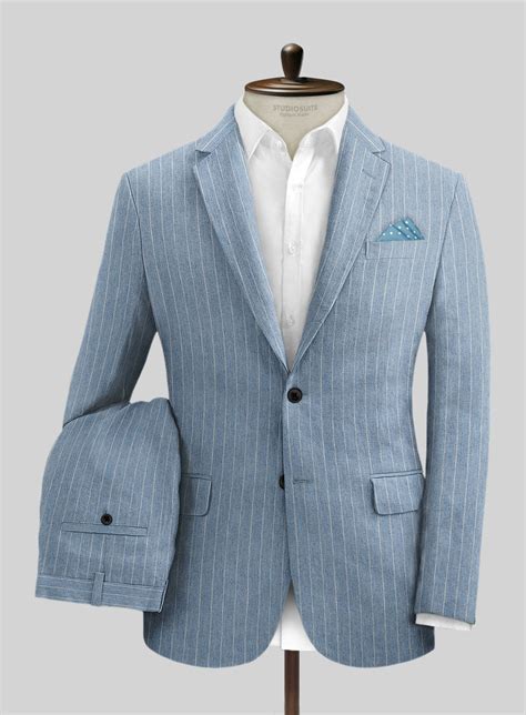 Solbiati Light Blue Stripe Linen Suit – StudioSuits