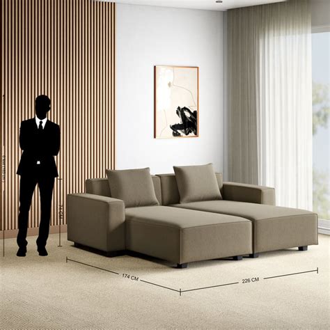 Buy Helios Brigade Fabric 2-Seater Lounge Sofa with Cushions - Brown ...