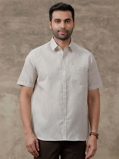 Mens Cotton Blend Shirt Grey CV7