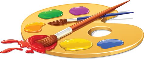 Palette Painting Brush Clip Art - Art Palette With Paint - Png Download ...