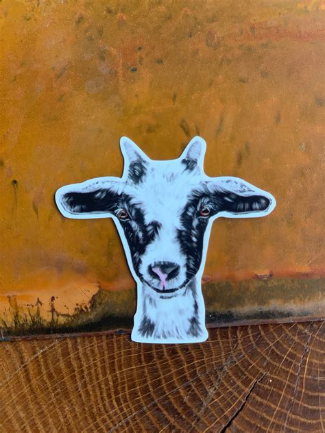 Goat Head Sticker Waterproof Sticker Farm Animal Decal Water Bottle ...