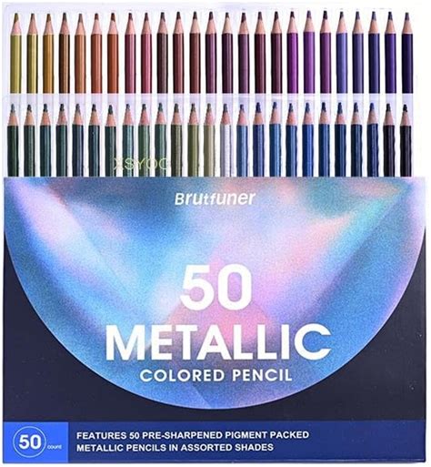 Art Ranger Metallic Shade Colored Pencils,Set of 50 Colors,Artists Soft ...