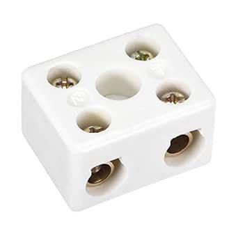 uxcell 2 Way Ceramics Terminal Blocks High Temp Porcelain Ceramic ...