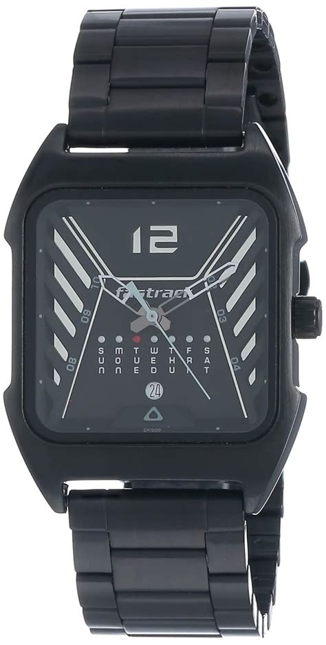 Fastrack Gamify Quartz Analog with Day and Date Black Dial Black Metal ...