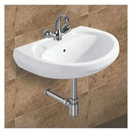 BISWAS CIROMANI Ceramic Powder Coated finish Wall Hung Wash Basin(20X16 ...