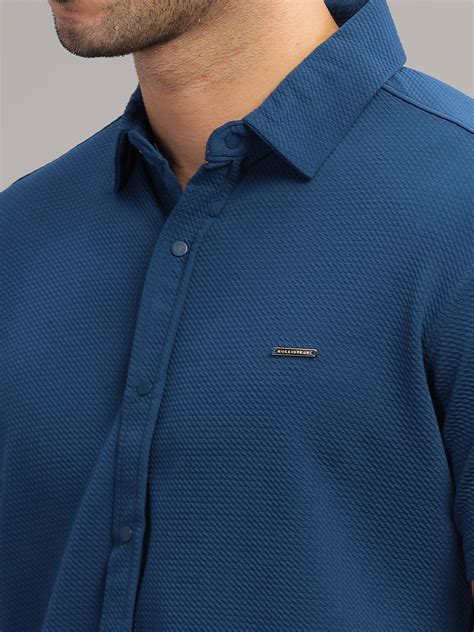 Men's Airforce Self Design Shirt With Collar – Parcelyard
