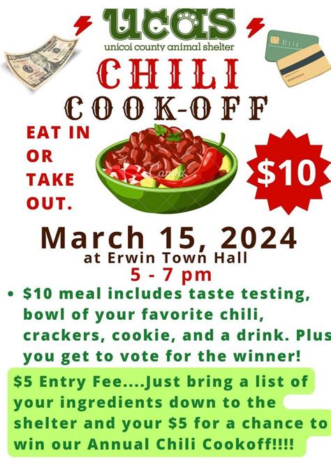 UCAS Annual Chili Cook-off, Erwin Town Hall, 15 March 2024 | AllEvents.in