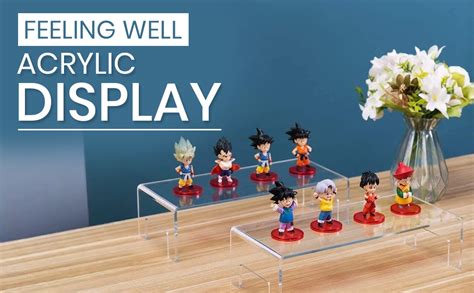feeling well 2 Pack Clear Acrylic Display Risers, 12"x5"x3.3" Acrylic ...