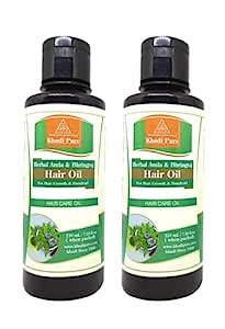 Buy Khadi Pure Herbal Amla & Bhringraj Hair Oil, 210 ml (Pack of 2 ...