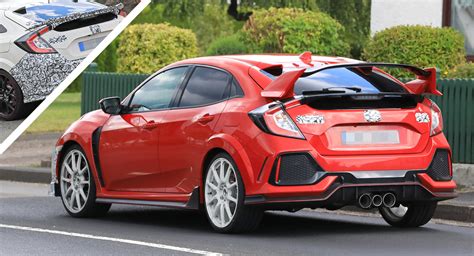 2019 Honda Civic Type R Facelift Spied With New Bumpers And Both Small And Large Rear Wing ...